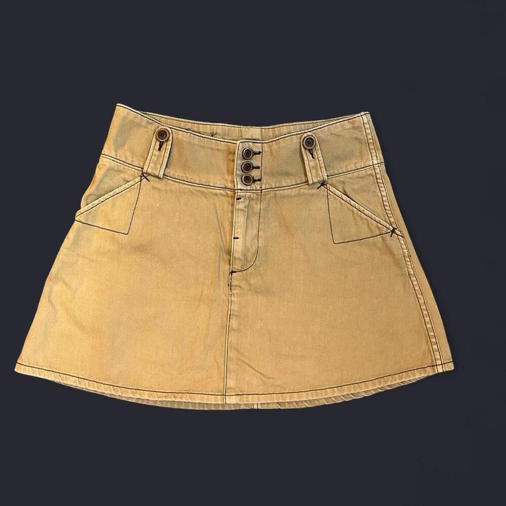 Free People Women's Tan and Yellow Skirt